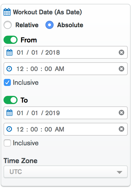 Image showing absolute date filter