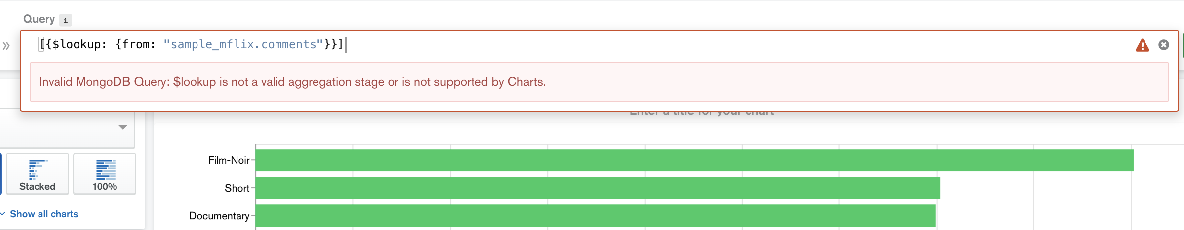 Example Aggregation Pipeline Error